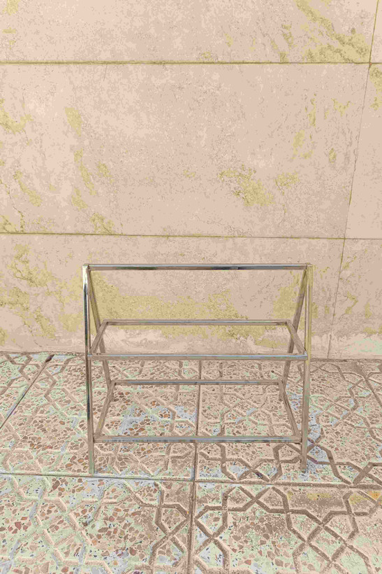 استند فلزی ۲طبقه مستطیل طلایی و نقره ای ب قیمت قبل