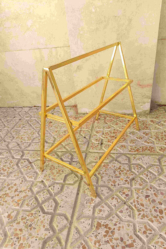 استند فلزی ۲طبقه مستطیل طلایی و نقره ای ب قیمت قبل